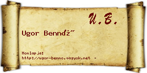 Ugor Bennó névjegykártya